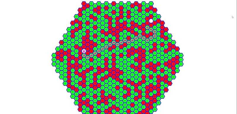 A* pathfinding on hex grid in processing !