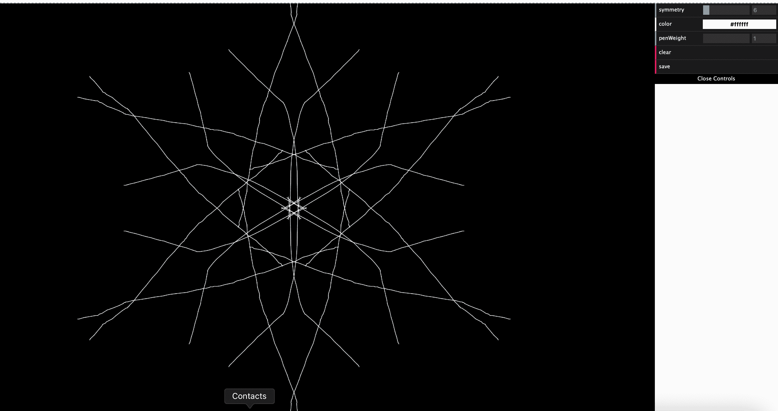 Kaleidoscope Snowflake with Color and Pen Weight Controls