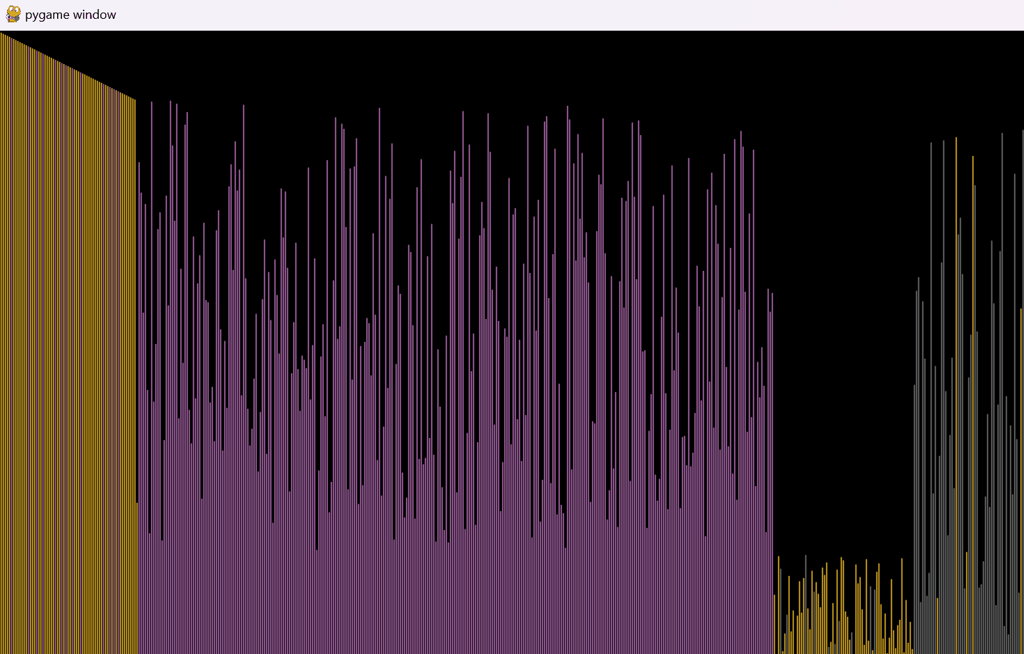 Quicksort with pygame